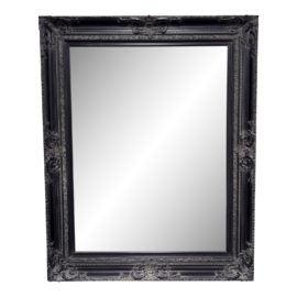 Traditional Black Distressed Finish Wall Mirror