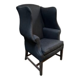 Restoration Hardware Hampshire Black Linen Wingback Chair. Original Price: $1,995