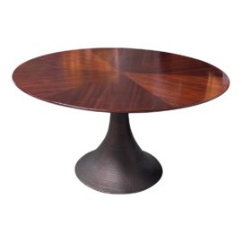 NEW Brownstone Furniture Casablanca Walnut + Bronze Dining Table. Original Price: $3,000