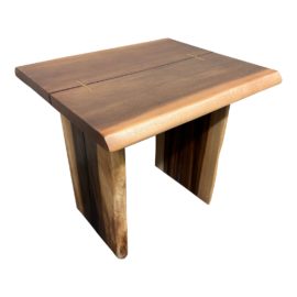 Sansur Live Edge Pecan + Brass Side Table