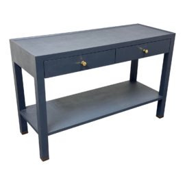 Made Goods Jarin Console Table in True Navy. Original Price: $3,040
