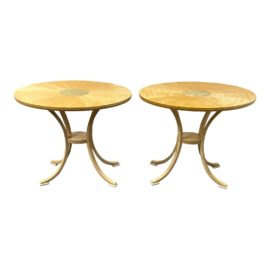 Restall Brown & Clennell Pedestal Style Side Tables, a Pair