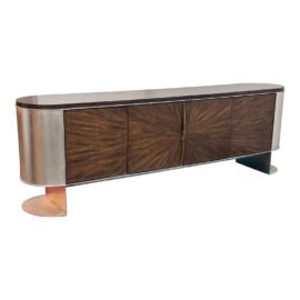 NEW Caracole Classic Mid Century Modern Prime Time Media Console. Original Price: $4,500