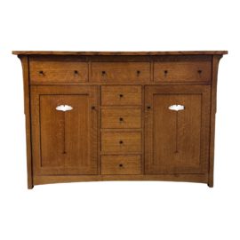 The Craftsman Home (Riverside Furniture) American Oak Wood Media Center. Original Price: $9,300