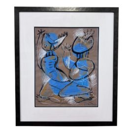 Circa 2008 Abstract Artwork of Figures, Unknown Artist