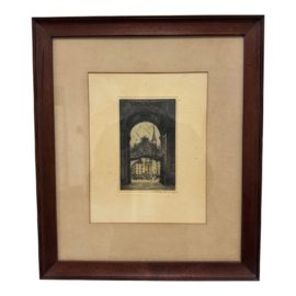 Vintage Framed Vienna Gate Etching