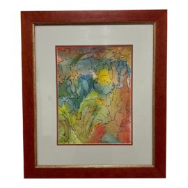 Mid Century Modern Style 'Colorful Waves', Unknown Artist