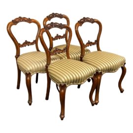 Antique Victorian Side Chairs, Set of Four