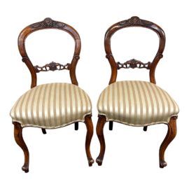 Antique Victorian Side Chairs, a Pair
