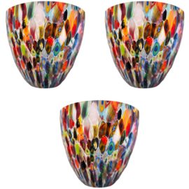 Murano Italy Hand Blown Art Glass Wall Sconce Shade, Set of Three. Original Price: $2,650