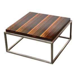 Gus Modern Drake Cube Macassar and Steel Table. Original Price: $695