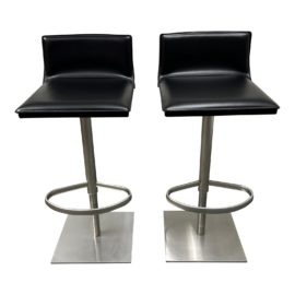 Design Within Reach Frag Bottega Piston Black Bar Stools, a Pair. Original Price: $3,700