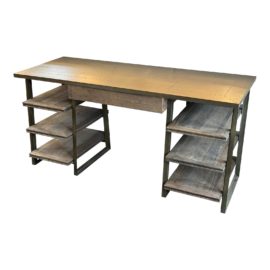 NEW Brownstone Furniture Winston Reclaimed Elm + Zinc Desk. Original Price: $1,950