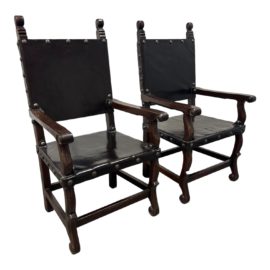 South Cone Furniture Spanish Revival Armchairs, a Pair. Original Price: $2,000
