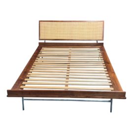 Full Size Custom George Nelson Style Caned Bedframe