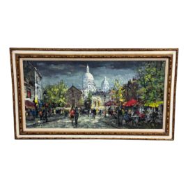Vintage Parisian Cityscape, Signed Artist Corbet