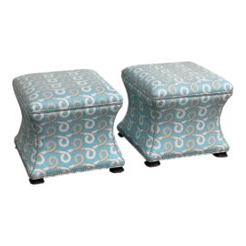 Ethan Allen Corbin Ottomans, a Pair. Original Price: $1,840