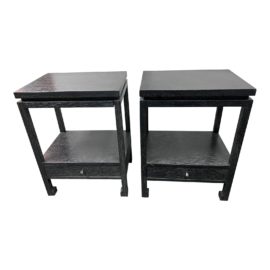 Serena & Lily Reece Navy Blue Nightstands, a Pair. Original Price: $2,000