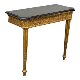 Antonios Antiques Giltwood + Marble Louis XVI Console Table