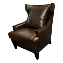 Transitional Faux Leather Arm Chair