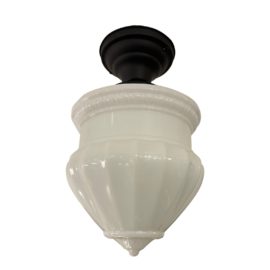 Rejuvenation Thurman Flush Mount With Pal Fluted Doric Acorn Glass. Original Price: $240