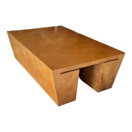 Custom Design Contemporary Large Scale Maple Cocktail Table