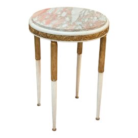 Vintage Round Marble Top Side Table