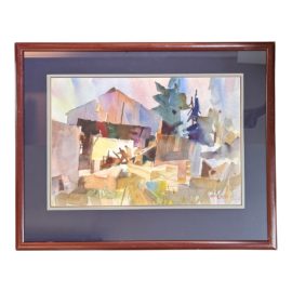 Circa 1981 Frank Webb "Mill" Original Watercolor Painting