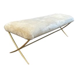 Bradley Custom Ramone Sheepskin + Gilt Bench. Original Price: $2,000