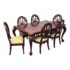 Fine Furniture Elegant + Traditional Flame Mahogany Dining Table With Six Chairs Set