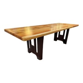 NEW Minka Studio New Curly Redwood + Cast Iron Dining Table. Original Price: $8,000