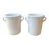 Europe 2 You Italian White Glazed Terracotta Pots, a Pair. Original Price: $400