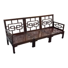 Vintage Chinese Rosewood Modular Sofa, 3 Pieces