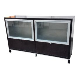 IKEA Besta Espresso + Frosted Glass Sideboard