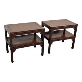 Vintage Chinese Rosewood End Tables, a Pair