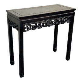 Vintage Chinese Black Lacquer Console Table