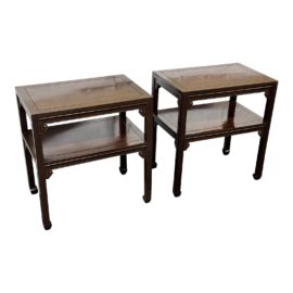 Vintage Chinese Rosewood Side Tables, a Pair