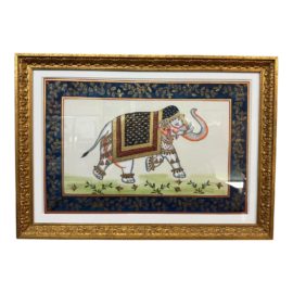 Original Pen & Ink Framed Elephant Artwork, India