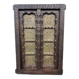 Vintage Wood + Brass Window Wall Art