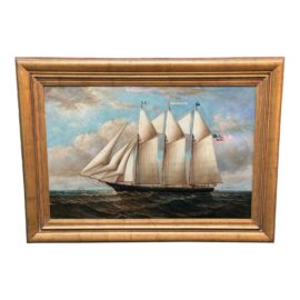 D. Tayler Nautical Oil on Canvas, Framed