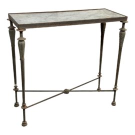 Antique European Marble + Cast Iron Console