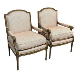 John Logvy Custom Fauteuil Chairs, a Pair