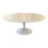 France & Son Oval Carrara Marble Pedestal Tulip Dining Table. Original Price: $3,298