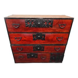 Antique Two Piece Japanese Isho Sendai Tansu