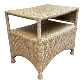 McGuire Woven Wicker Side Table