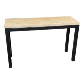 Crate & Barrel Tessellated Stone Parsons Console. Original Price: $1,000