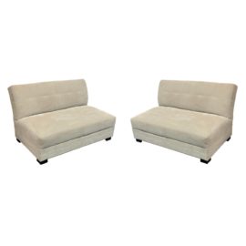 Pair of Crate & Barrel Tufted Armless Loveseats