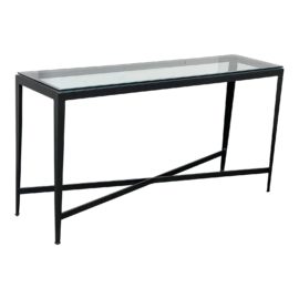 Ethan Allen Iron + Glass Console Table