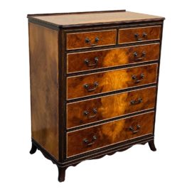 Vintage Bookmatched Burlwood Dresser