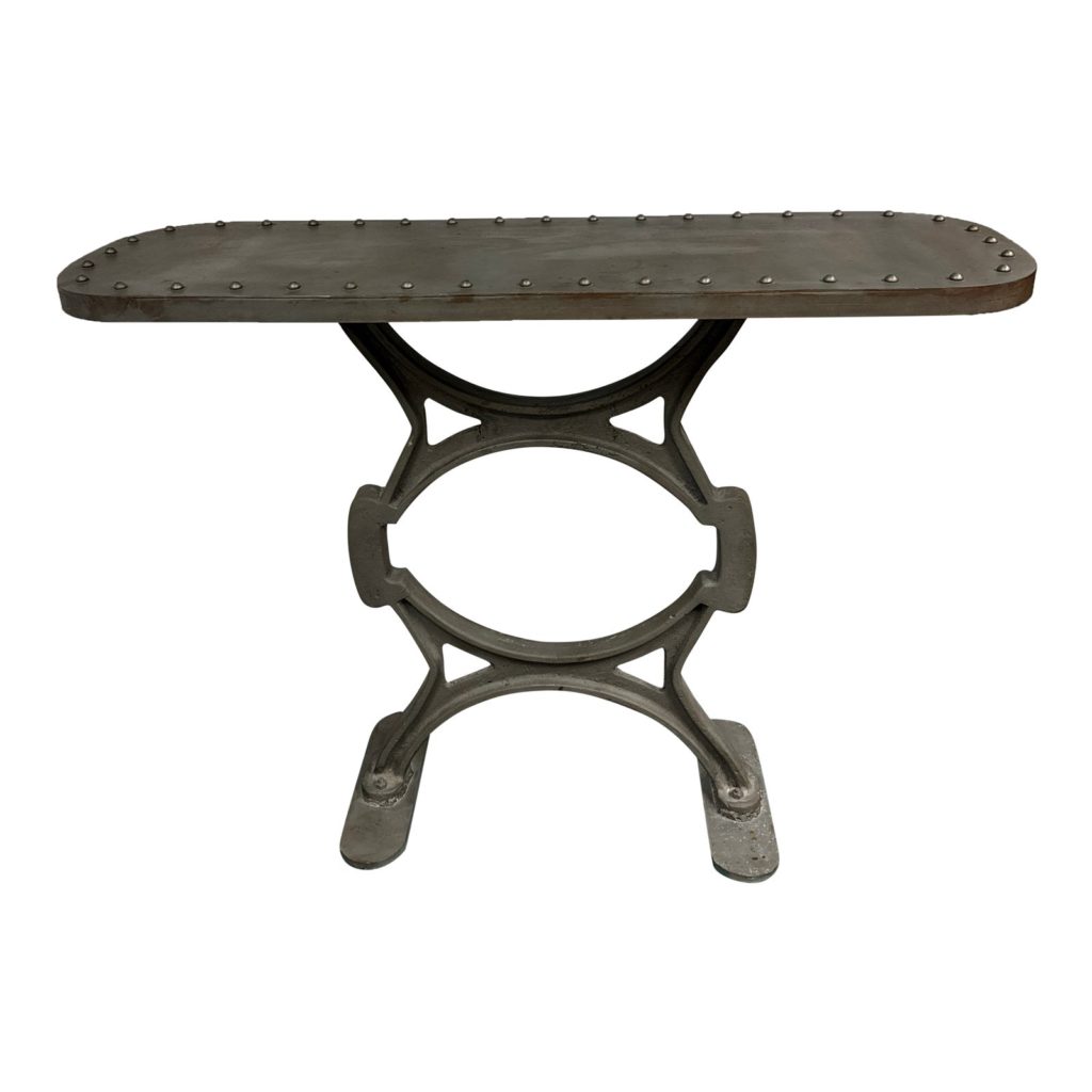 Iron Works Solid Console Table With Rivets - Design Plus Gallery